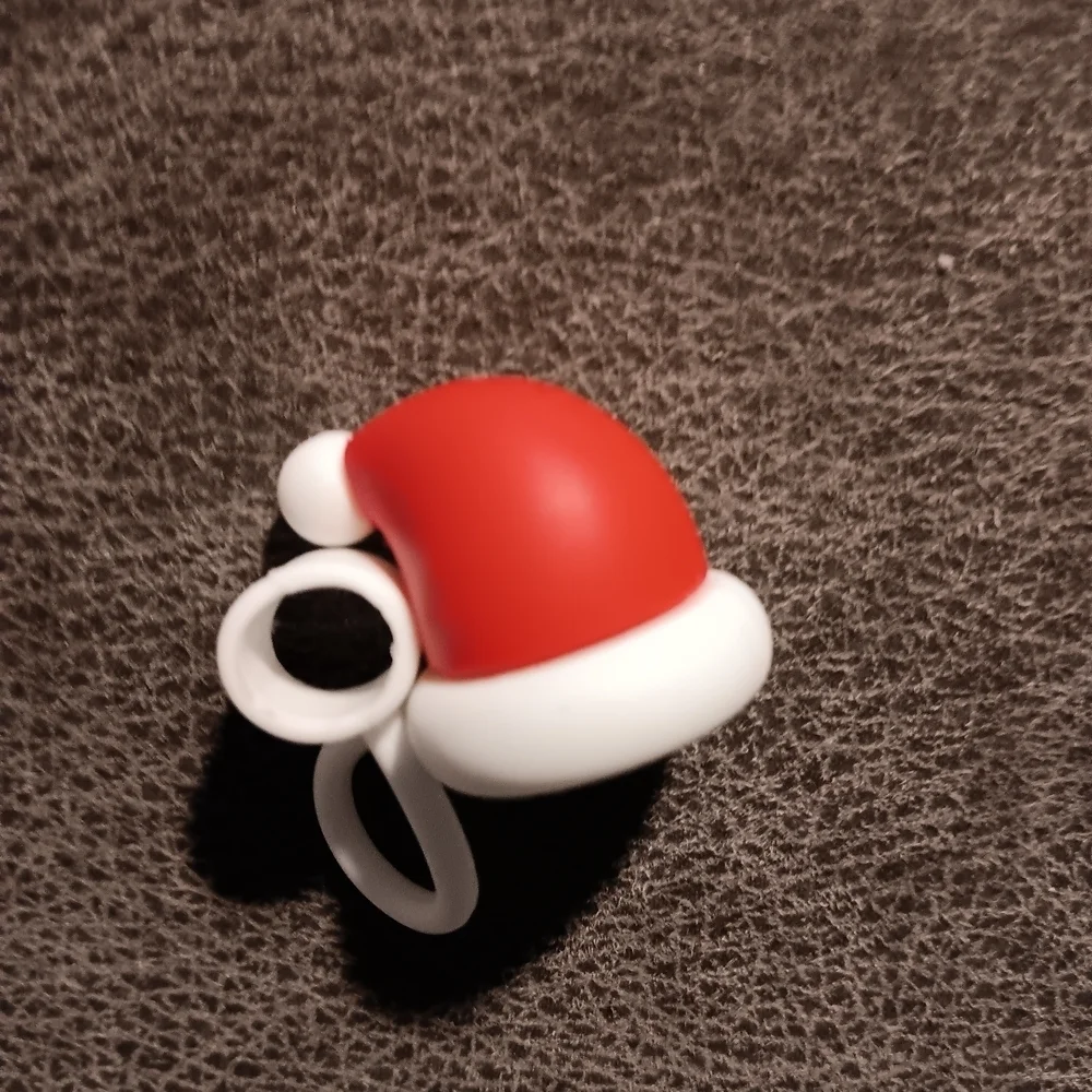 Red and White Santa Hat Straw Topper NWOT